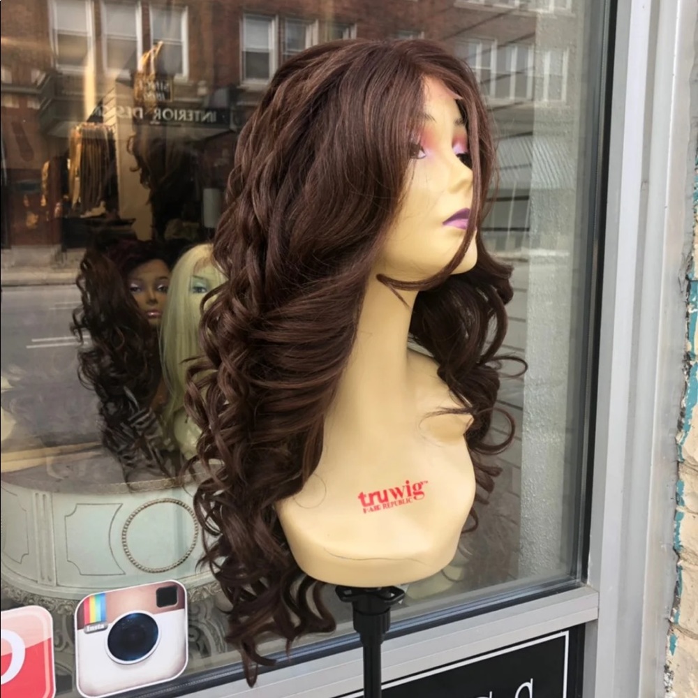 Long Brown Wig Romance Curl Lacefront 2020 wig - Picture 2 of 8